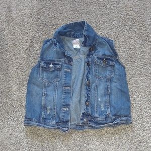 Distressed Jean jacket vest